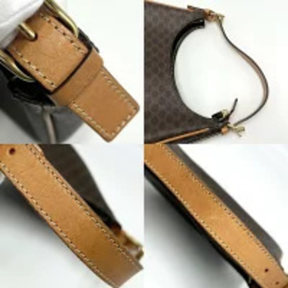 Celine Macadam One Handbag Shoulder Bag Canvas Leather Brown - Picture 7 of 7